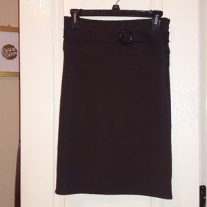 Gently Worn Dark Brown Belted Skirt 🛍